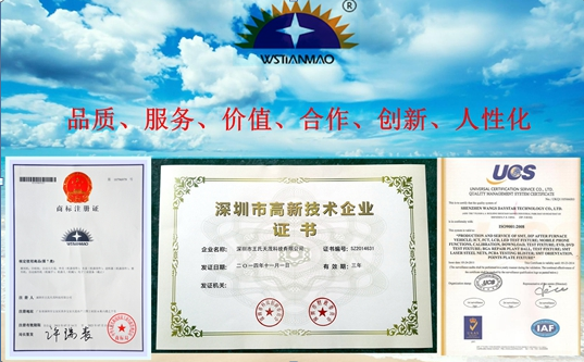 WSTIANMAO's certifications